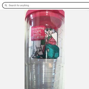 Tervis Tumbler Maxine “I Keep Hitting the Escape Button” Clear Pink Lid